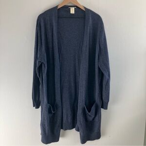 matty m Open Front Blue Cardigan Plus SIze XXL